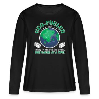 ready to explore the world, one cache at a time. - Women's Premium Organic Long Sleeve Shirt - black - Front - Julia (174cm)