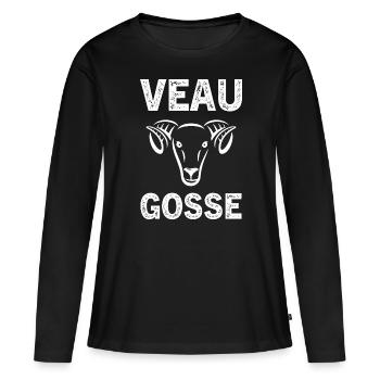 veau gosse - T-shirt manches longues Premium bio Femme - noir - Devant - Julia (174cm)