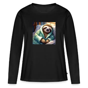 Paresse - T-shirt manches longues Premium bio Femme - noir - Devant - Julia (174cm)