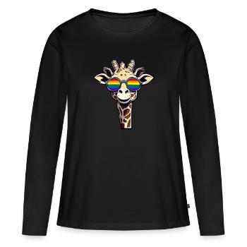 Lunettes de soleil LGBTQ Giraffe Pride Month Arc-en-ciel - T-shirt manches longues Premium bio Femme - noir - Devant - Julia (174cm)