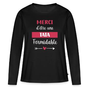 Thank you Auntie Terrific Gift Aunt - Women's Premium Organic Long Sleeve Shirt - black - Front - Julia (174cm)