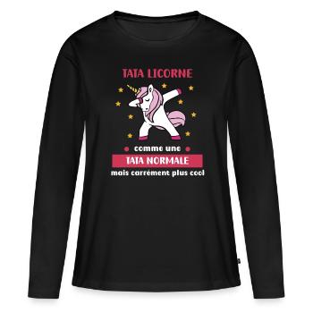 Aunt Normal Unicorn Dab Humor Aunt - Women's Premium Organic Long Sleeve Shirt - black - Front - Julia (174cm)