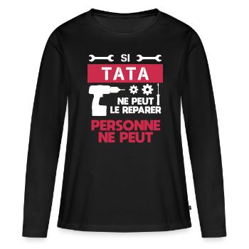 DIY Aunt DIY Aunt Gift - Women's Premium Organic Long Sleeve Shirt - black - Front - Julia (174cm)