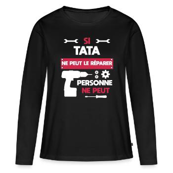 DIY Tante Handwerker Humor Geschenk Tante - Frauen Premium Bio Langarmshirt - Schwarz - Vorne - Julia (174cm)