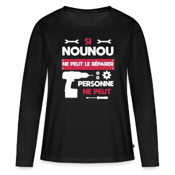 DIY Nanny Handwerker Humor - Frauen Premium Bio Langarmshirt - Schwarz - Vorne - Julia (174cm)