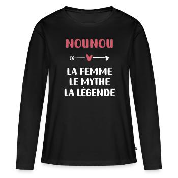 nounou mythe légende - T-shirt manches longues Premium bio Femme - noir - Devant - Julia (174cm)
