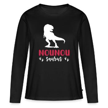nanny saurus Dinosaur T rex - Women's Premium Organic Long Sleeve Shirt - black - Front - Julia (174cm)