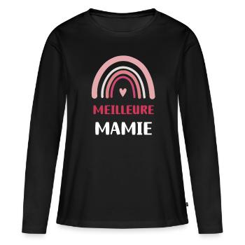 Beste Oma Regenbogen Oma - Frauen Premium Bio Langarmshirt - Schwarz - Vorne - Julia (174cm)