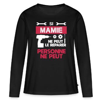 Grandma DIY DIY Grandma Grandma - Women's Premium Organic Long Sleeve Shirt - black - Front - Julia (174cm)