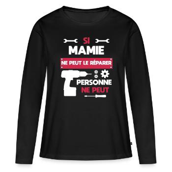Oma DIY Handwerker Humor Oma - Frauen Premium Bio Langarmshirt - Schwarz - Vorne - Julia (174cm)