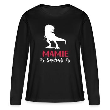 Granny saurus Dinosaur T rex Grandma - Women's Premium Organic Long Sleeve Shirt - black - Front - Julia (174cm)