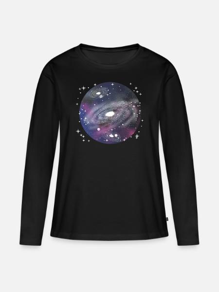 Sternenbeobachtung - Frauen Premium Bio Langarmshirt - Schwarz