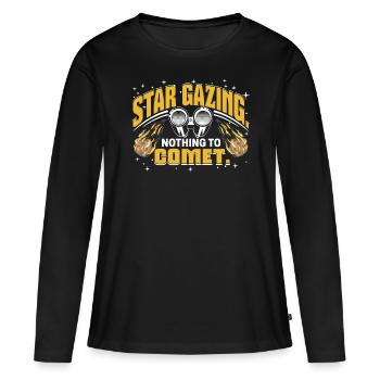 Observation des étoiles. Rien à voir avec les comètes. - T-shirt manches longues Premium bio Femme - noir - Devant - Julia (174cm)