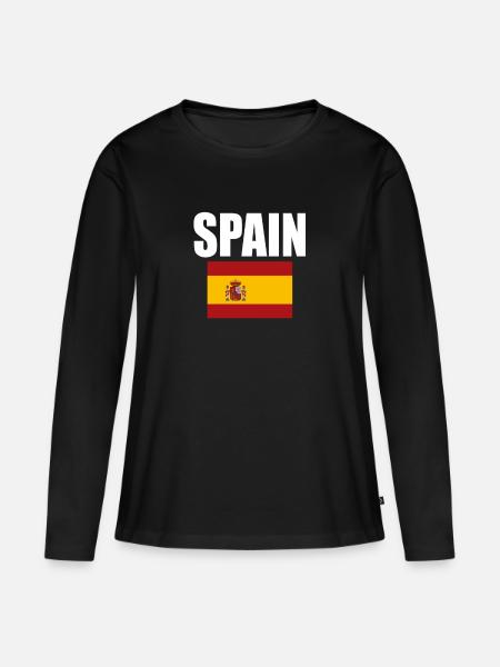 Spanien - Frauen Premium Bio Langarmshirt - Schwarz