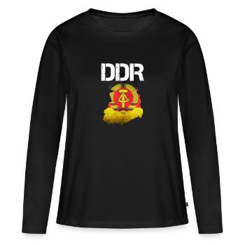 RDA Ossi - T-shirt manches longues Premium bio Femme - noir - Devant - Julia (174cm)