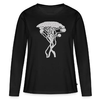 Arbre, Pin Capri, Pin, Conifère, Gris - T-shirt manches longues Premium bio Femme - noir - Devant - Julia (174cm)