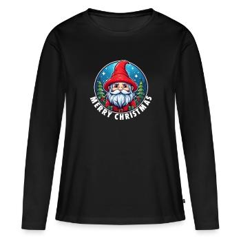 Gnome Gnome Noël - T-shirt manches longues Premium bio Femme - noir - Devant - Julia (174cm)