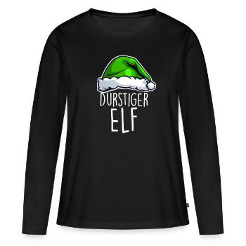 Durstiger Elf - Frauen Premium Bio Langarmshirt - Schwarz - Vorne - Julia (174cm)