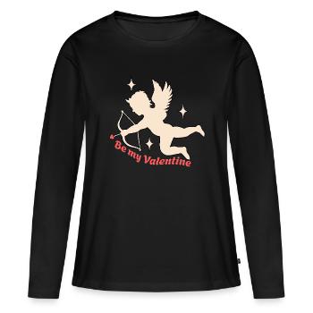 Be My Valentine Cupidon la Saint-Valentin - T-shirt manches longues Premium bio Femme - noir - Devant - Julia (174cm)