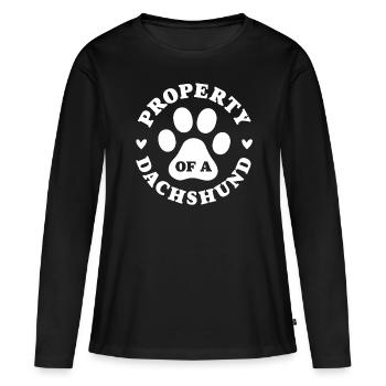 Propriété d’un teckel - T-shirt manches longues Premium bio Femme - noir - Devant - Julia (174cm)