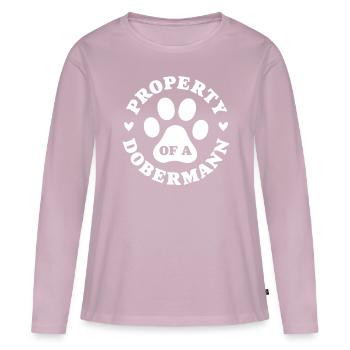 Eigentum eines Dobermanns - Frauen Premium Bio Langarmshirt - Altrosa - Vorne - Julia (174cm)