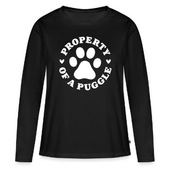 Propriété d’un Puggle - T-shirt manches longues Premium bio Femme - noir - Devant - Julia (174cm)