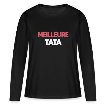meilleure tata cadeau tante - T-shirt manches longues Premium bio Femme - noir - Devant - Julia (174cm)