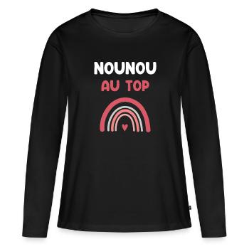 Nanny at the top rainbow nanny gift - Women's Premium Organic Long Sleeve Shirt - black - Front - Julia (174cm)