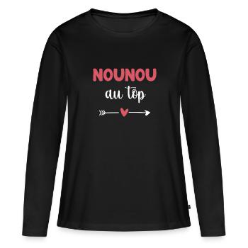 Nanny at the top heart nanny gift - Women's Premium Organic Long Sleeve Shirt - black - Front - Julia (174cm)