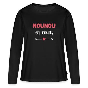 Nanny in progress heart nanny gift - Women's Premium Organic Long Sleeve Shirt - black - Front - Julia (174cm)