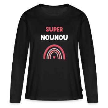 Super Nanny Rainbow Nanny Gift Nanny - Women's Premium Organic Long Sleeve Shirt - black - Front - Julia (174cm)