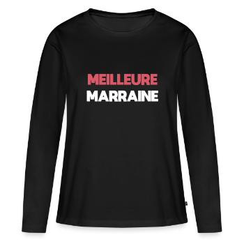 Beste Patin Geschenk Patin - Frauen Premium Bio Langarmshirt - Schwarz - Vorne - Julia (174cm)
