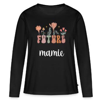 Future Granny Boho Bohemian Flowers Gift Granny - Women's Premium Organic Long Sleeve Shirt - black - Front - Julia (174cm)