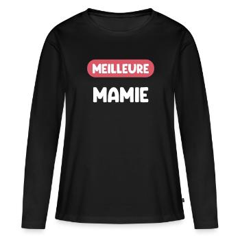 meilleure mamie cadeau mamie cadeau mamie - T-shirt manches longues Premium bio Femme - noir - Devant - Julia (174cm)