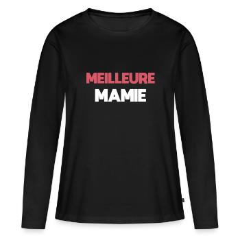 Bestes Oma Geschenk Oma - Frauen Premium Bio Langarmshirt - Schwarz - Vorne - Julia (174cm)