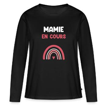granny in progress rainbow gift granny - Women's Premium Organic Long Sleeve Shirt - black - Front - Julia (174cm)