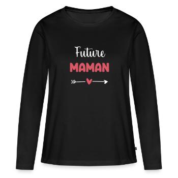 future mom heart gift mother - Women's Premium Organic Long Sleeve Shirt - black - Front - Julia (174cm)