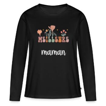 Beste Boho Bohemian Mama Blumen Mutter Geschenk - Frauen Premium Bio Langarmshirt - Schwarz - Vorne - Julia (174cm)