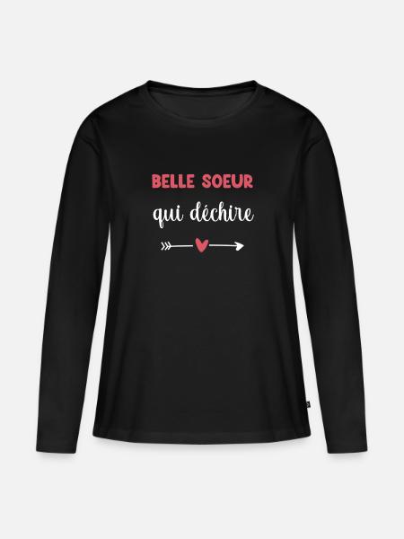 Schwägerin, der das Herz zerreißt - Frauen Premium Bio Langarmshirt - Schwarz