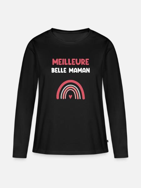 Beste schöne Mutter Regenbogen Stiefmutter - Frauen Premium Bio Langarmshirt - Schwarz