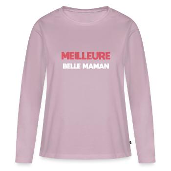 Mejor madrastra Madrastra Madrastra - Camiseta ecológica prémium de manga larga para mujer - rosa viejo - delante - Julia (174cm)