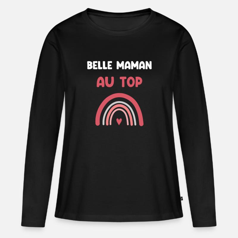 Schöne Mutter im Regenbogen-Top Schöne Mutter - Frauen Premium Bio Langarmshirt - Schwarz