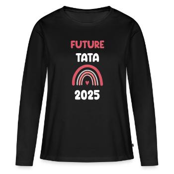 2025 tata future annonce grossesse - T-shirt manches longues Premium bio Femme - noir - Devant - Julia (174cm)