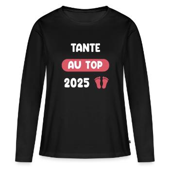 Top 2025 aunt pregnancy announcement - Women's Premium Organic Long Sleeve Shirt - black - Front - Julia (174cm)