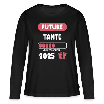 Future 2025 Aunt Announces Pregnancy - Women's Premium Organic Long Sleeve Shirt - black - Front - Julia (174cm)