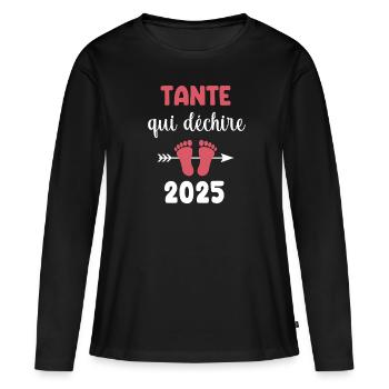that tears up aunt 2025 pregnancy announcement - Women's Premium Organic Long Sleeve Shirt - black - Front - Julia (174cm)