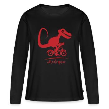 velociraptor - T-shirt manches longues Premium bio Femme - noir - Devant - Julia (174cm)