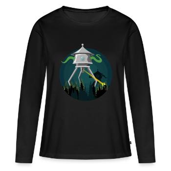 Aliens - La Guerre des Mondes - H. G. Wells - T-shirt manches longues Premium bio Femme - noir - Devant - Julia (174cm)