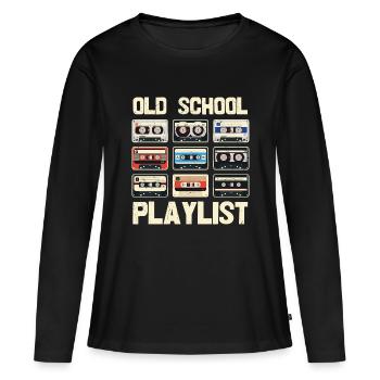 90er Jahre Neunziger Mottoparty Retro - Frauen Premium Bio Langarmshirt - Schwarz - Vorne - Julia (174cm)