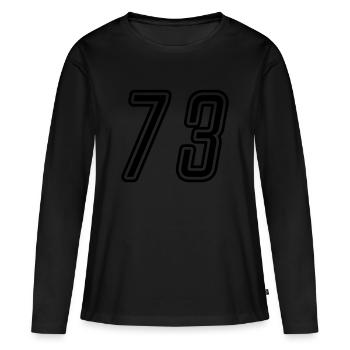 73 Numéro de numéro - T-shirt manches longues Premium bio Femme - noir - Devant - Julia (174cm)
